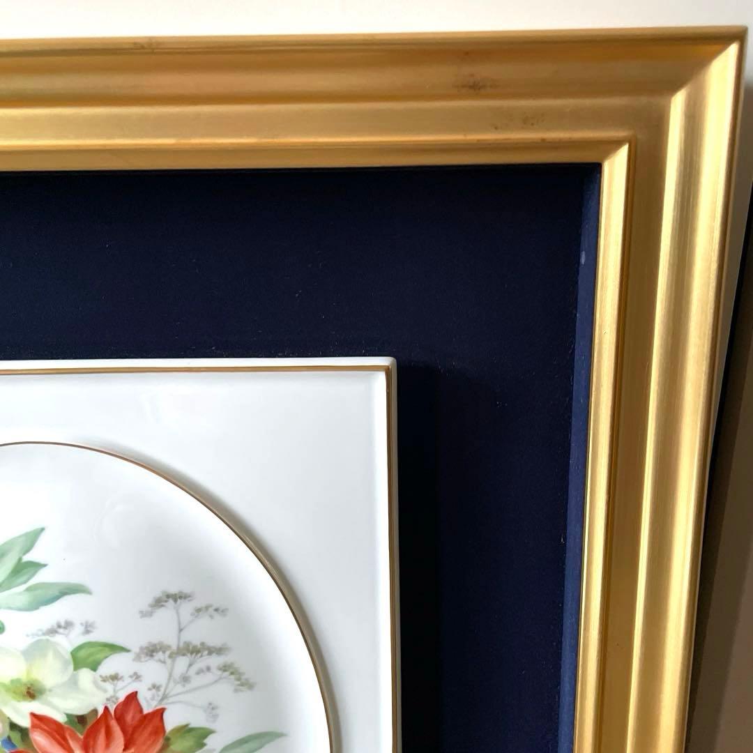 四季の花「Winter」額装陶板画・額４２×３８・画２５×２１・Meissen・