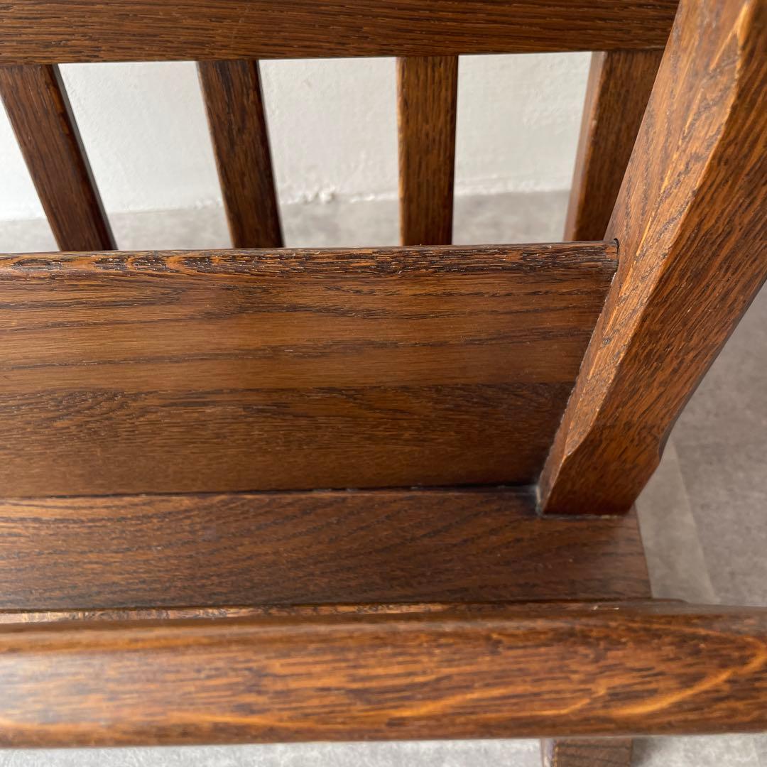 オランダ製　木製　サイドテーブル マガジンラック　オーク無垢材　百貨店