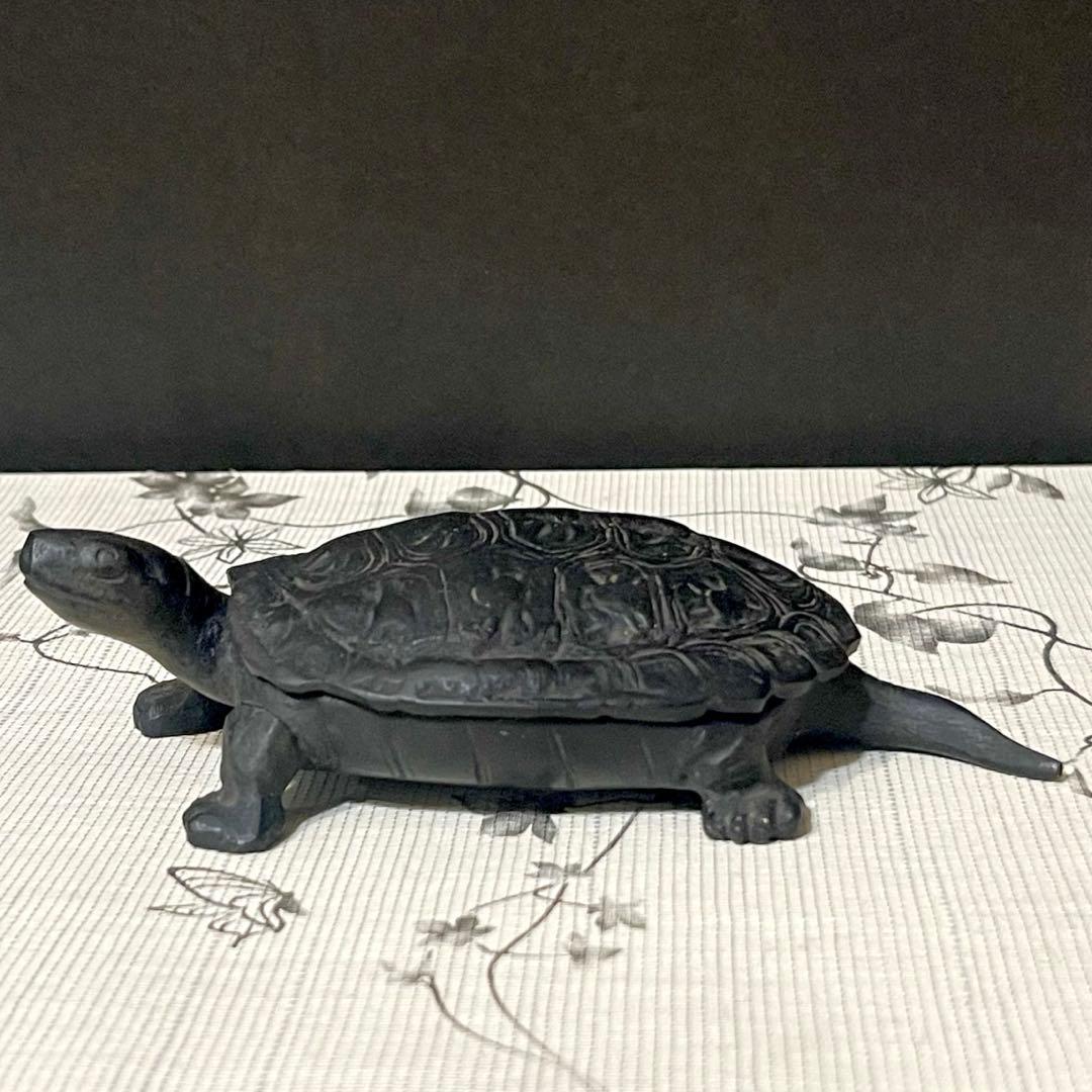 アンティーク　古銅製　亀の置物小亀5匹入り