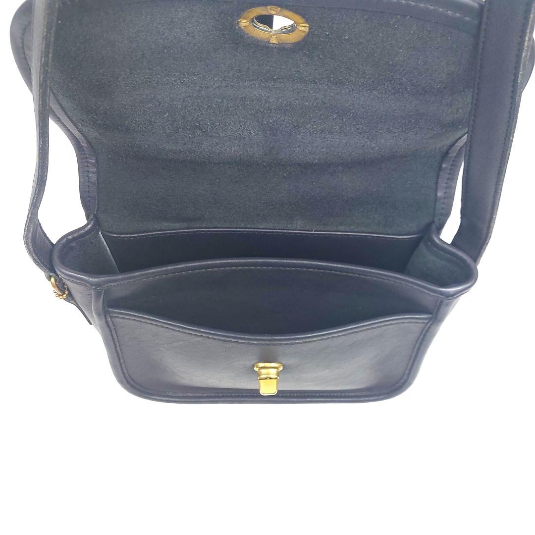 COACH オールドコーチ 8114 ターンロック ショルダーバッグ ネイビー