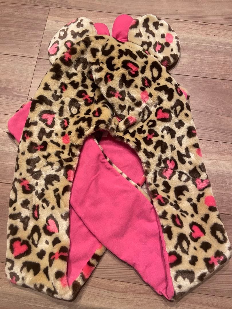 ミニーマウス ヒョウ柄フード