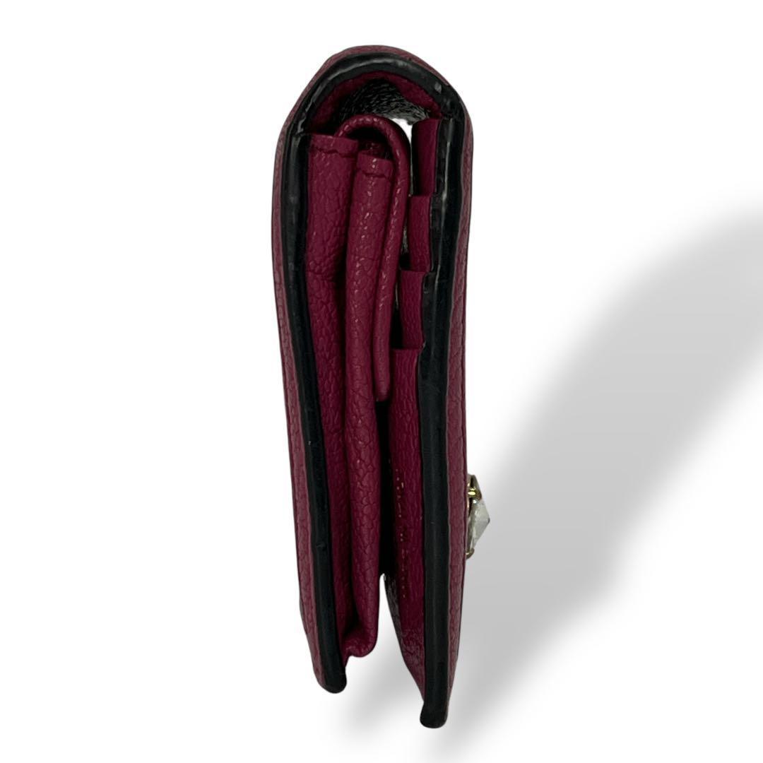 ミュウミュウ　二つ折り財布　MMパリス　マドラス　ジャガード　ビジュー　ロゴ