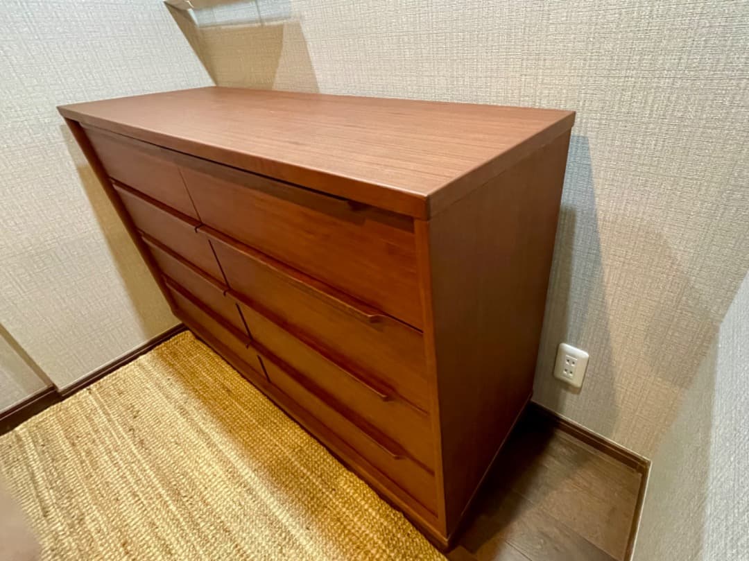 ブラウン木製チェスト ８引き出し KEYUCA ビネンチェスト 4段ワイド