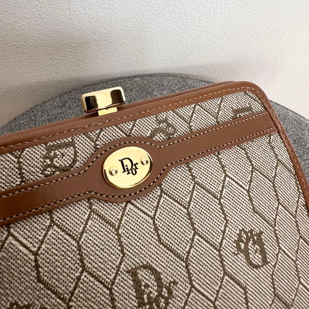 クリスチャンディオール ヴィンテージ ハニカム柄 キャンバス ケース 財布