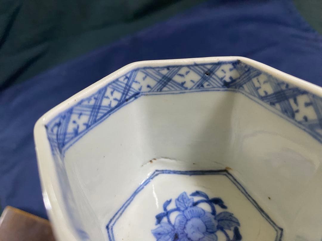 蕎麦猪口　見込に花　松竹梅　二客