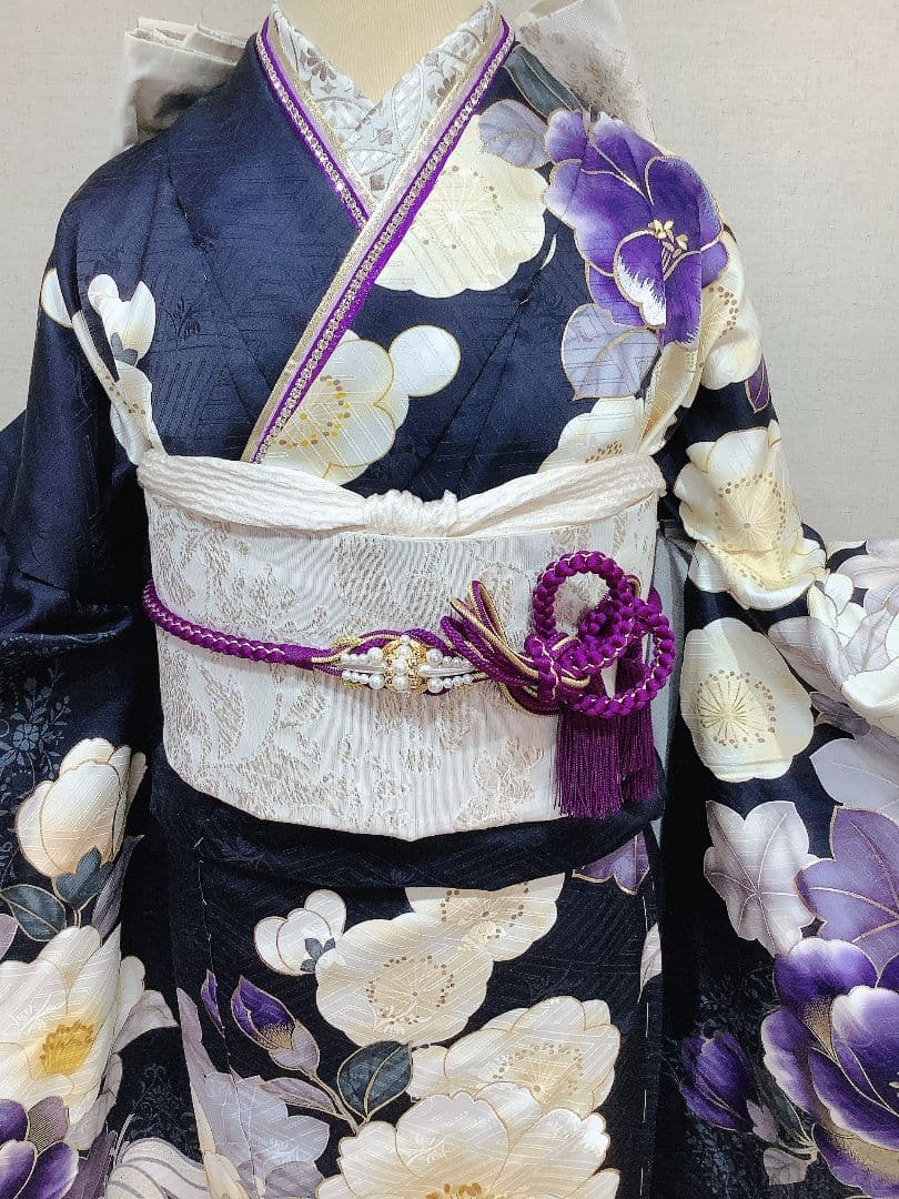 濃紺　振袖フルセット