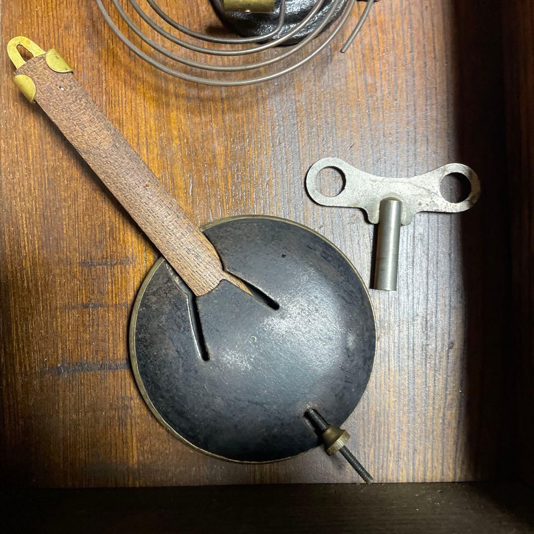 木製掛時計 振り子付き アナログ　アンティーク