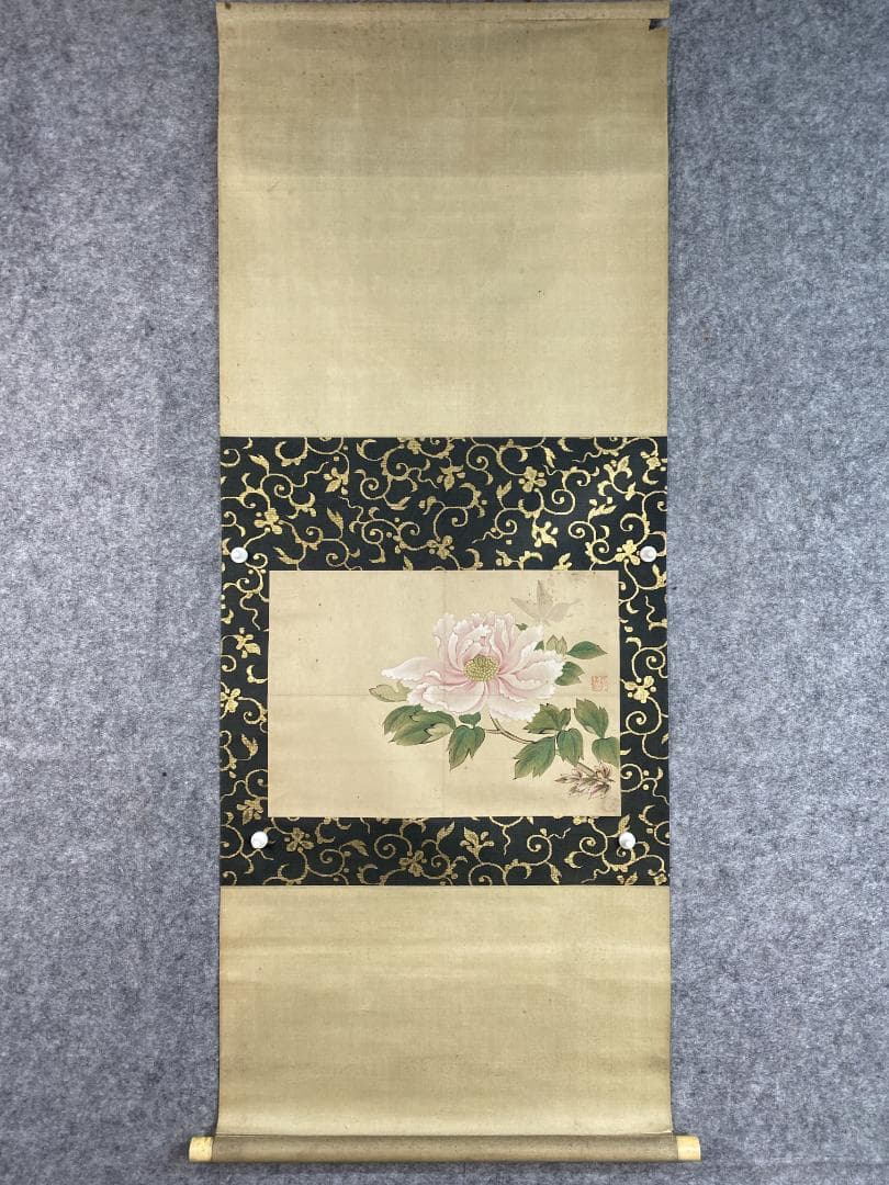 o*m様 橋本雅邦 勝園　牡丹図 天籟蔵 埼玉県 明治 大正 狩野派 日本美術院