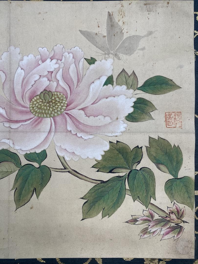 o*m様 橋本雅邦 勝園　牡丹図 天籟蔵 埼玉県 明治 大正 狩野派 日本美術院