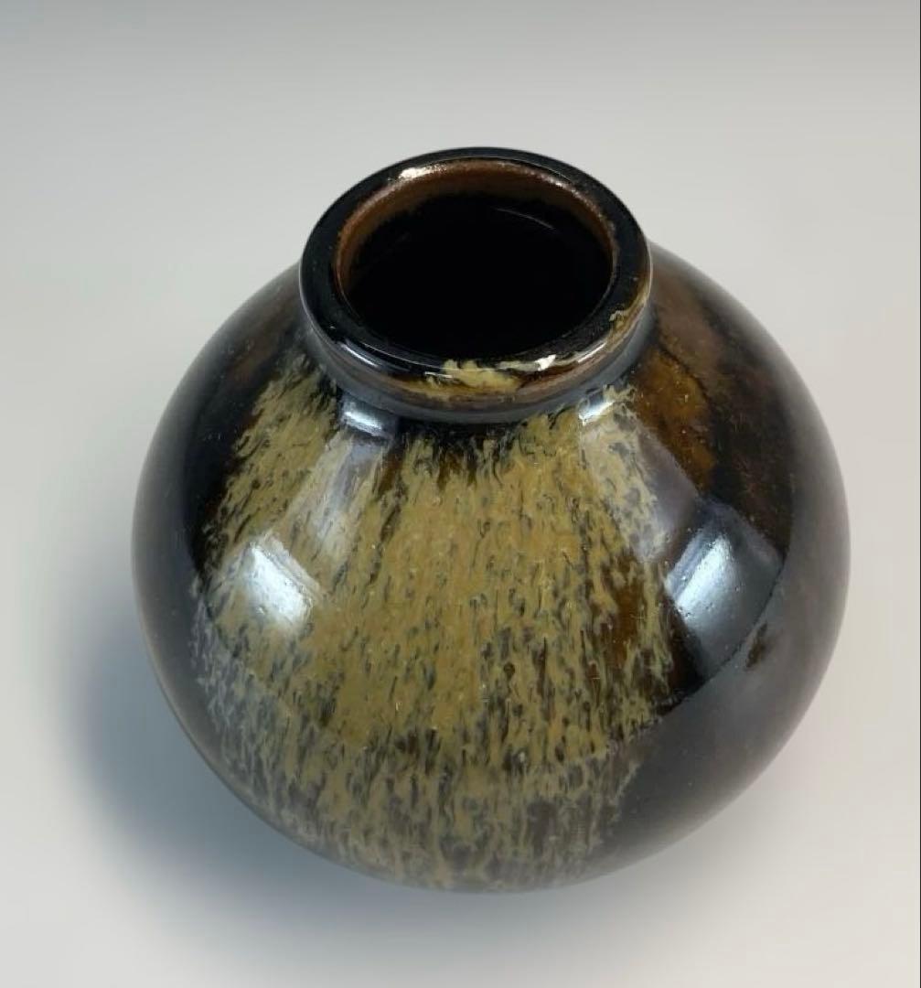 【茶道具】膳所焼　茶入（共箱）送料込