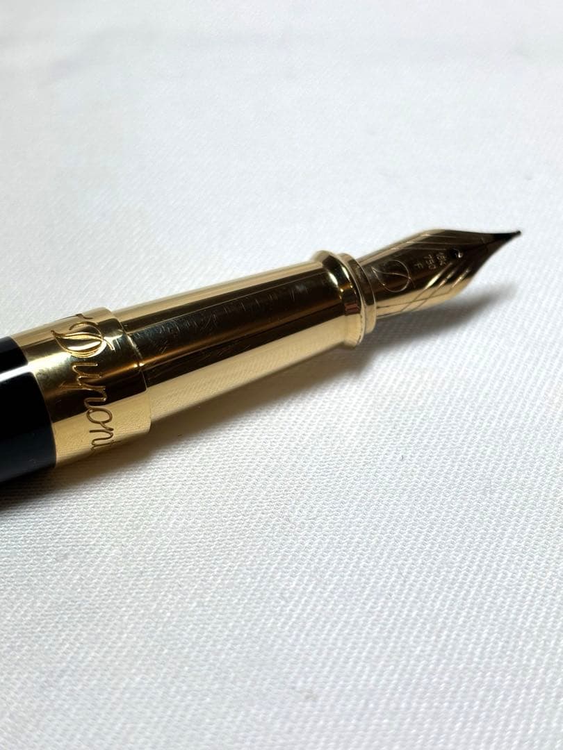 美品　エス・テー・デュポン　エリゼ　ブラックラッカー＆ゴールド ラインD 細字