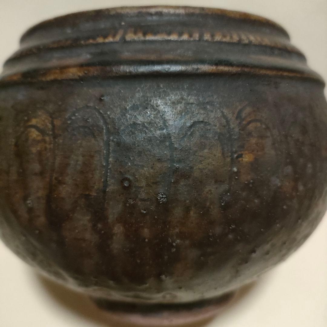 クメール鉄釉壺　11〜12c 骨董アンティーク　カンボジアNo.161