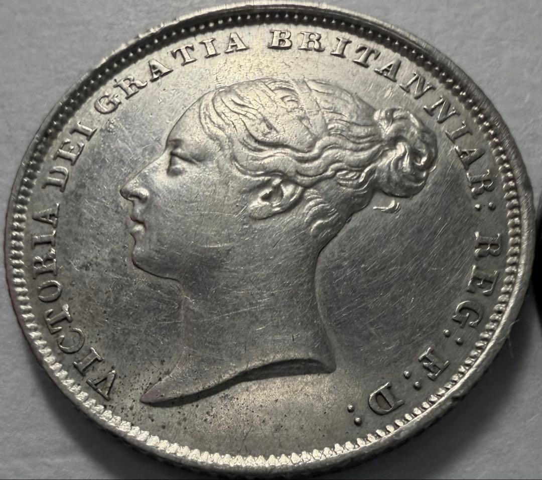 と*の様 1840年英国　ヤングヴィクトリア女王6ペンス銀貨　ハイグレード
