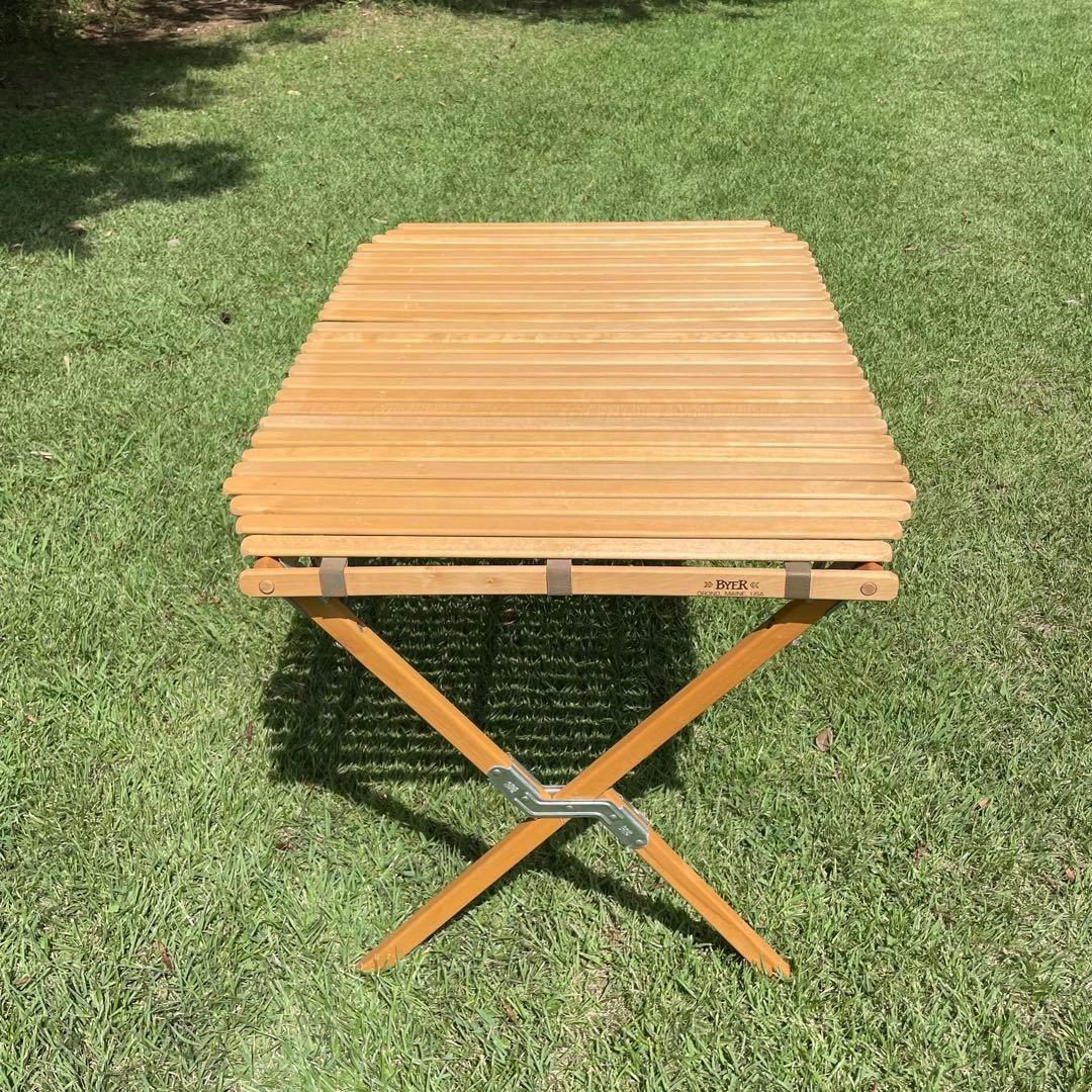 美品 BYER ロールトップテーブル ラウンドタイプ