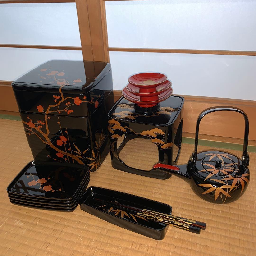 輪島塗　松竹梅蒔絵　屠蘇器