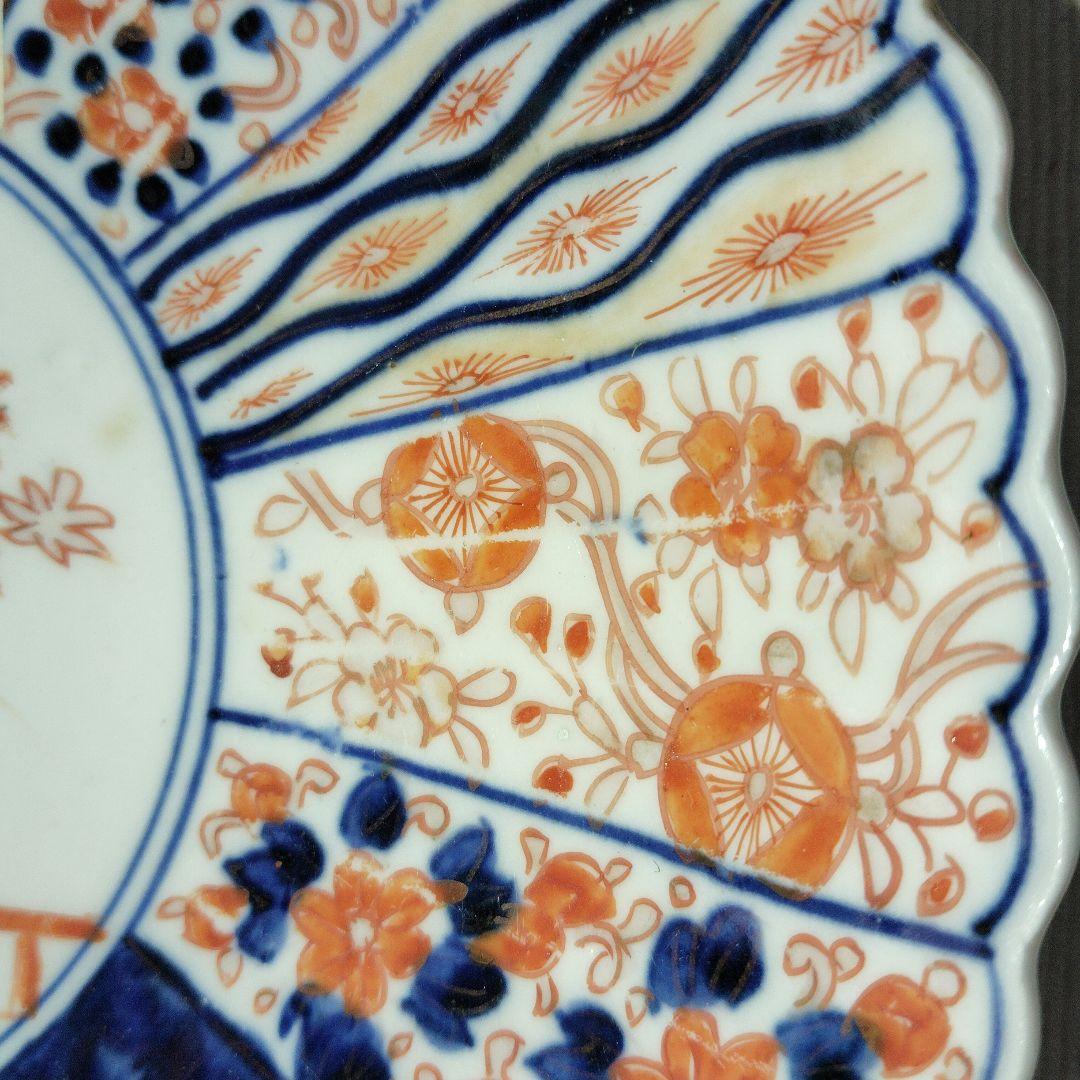 アンティークプレート　古伊万里皿　かわいい柄です　裏もていねい　ペアの残りかも