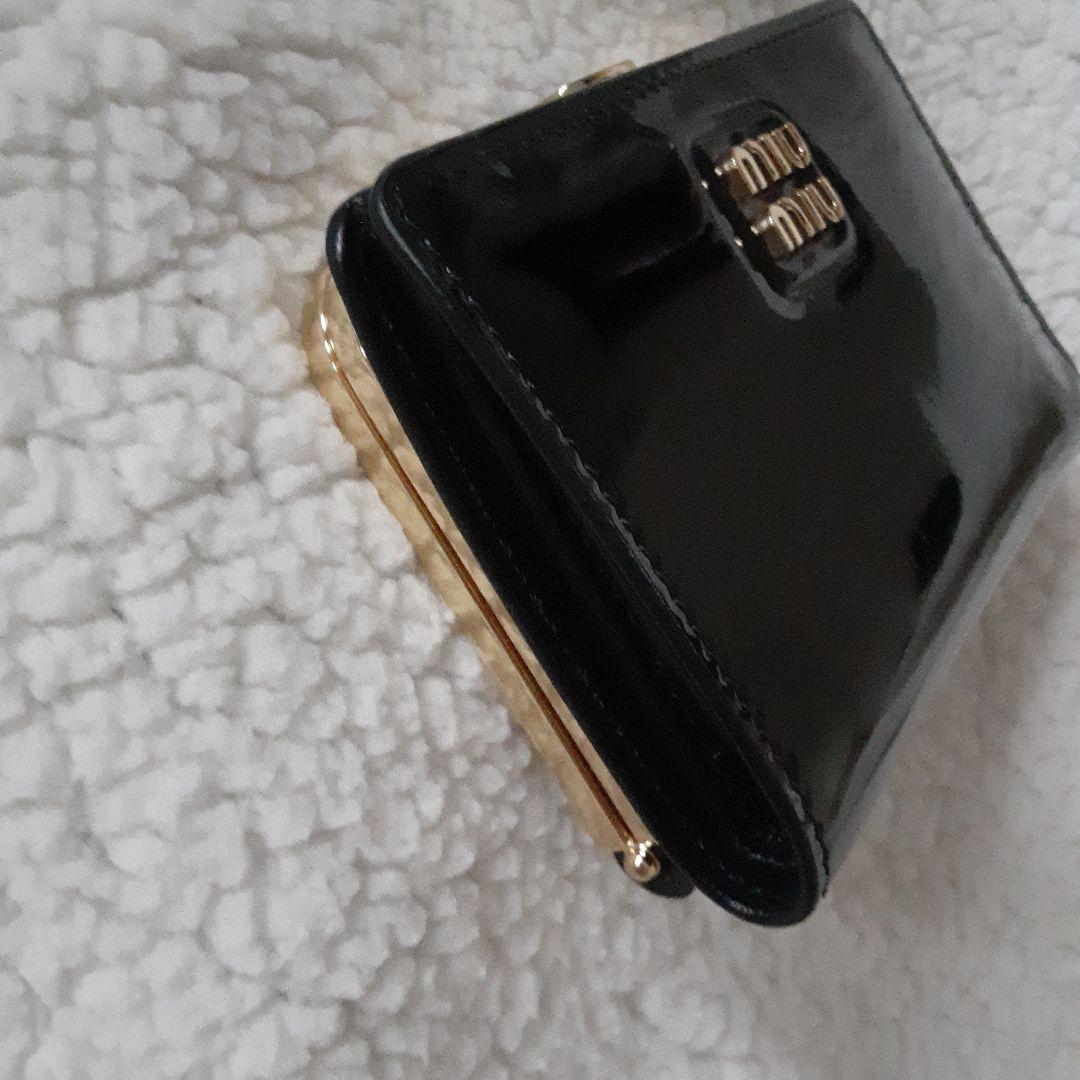 【レア】ミュウミュウ パテント エナメル がま口 財布 5ME009