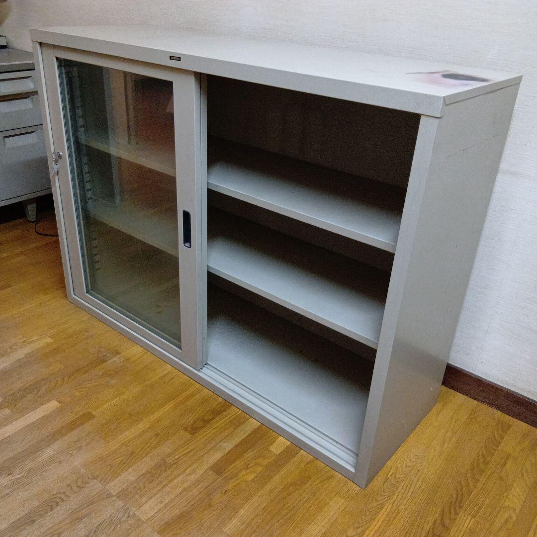 コクヨ　キャビネットスライド式扉 グレー　中古　汚れ有り　88×120×40cm