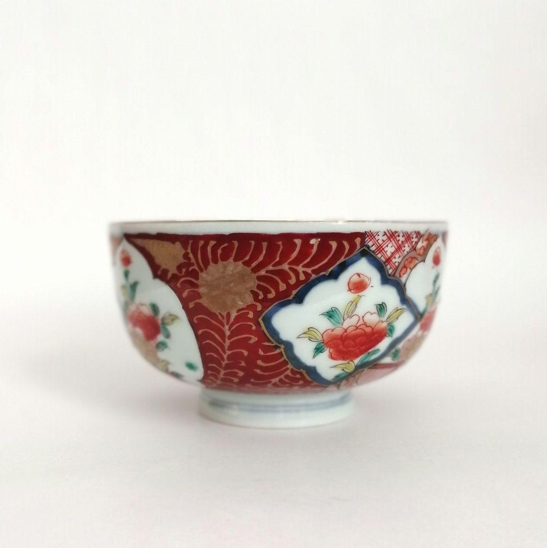 金継ぎ用　古伊万里　色絵　赤玉　３客セット