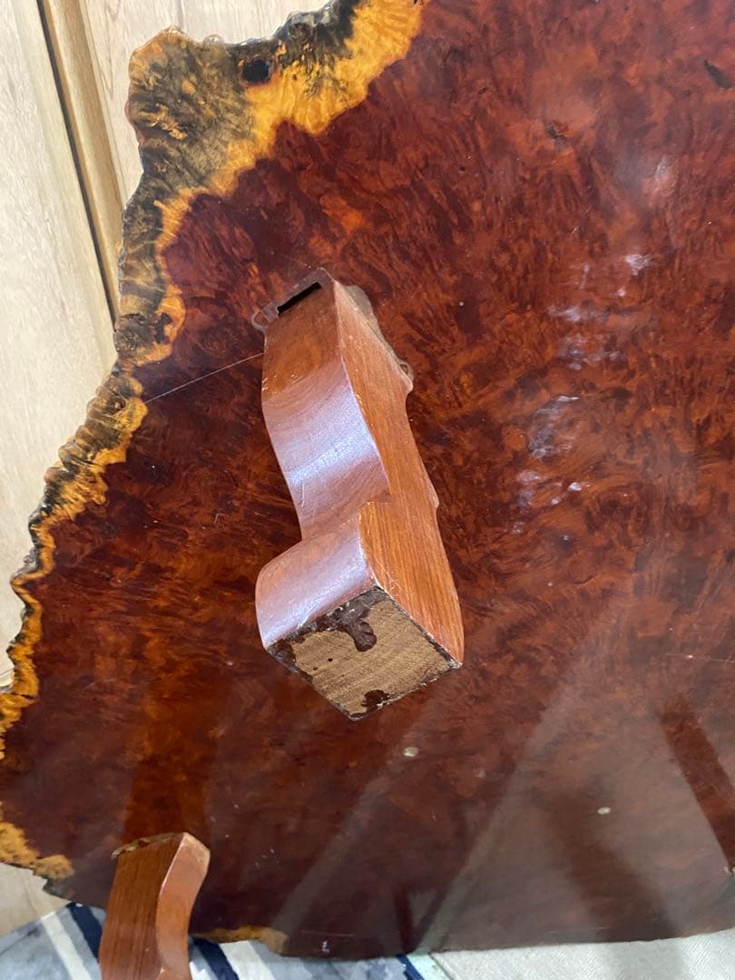 【希少】　一枚板 天然木　本花梨　座卓　 ローテーブル アンティーク 瘤　一点物