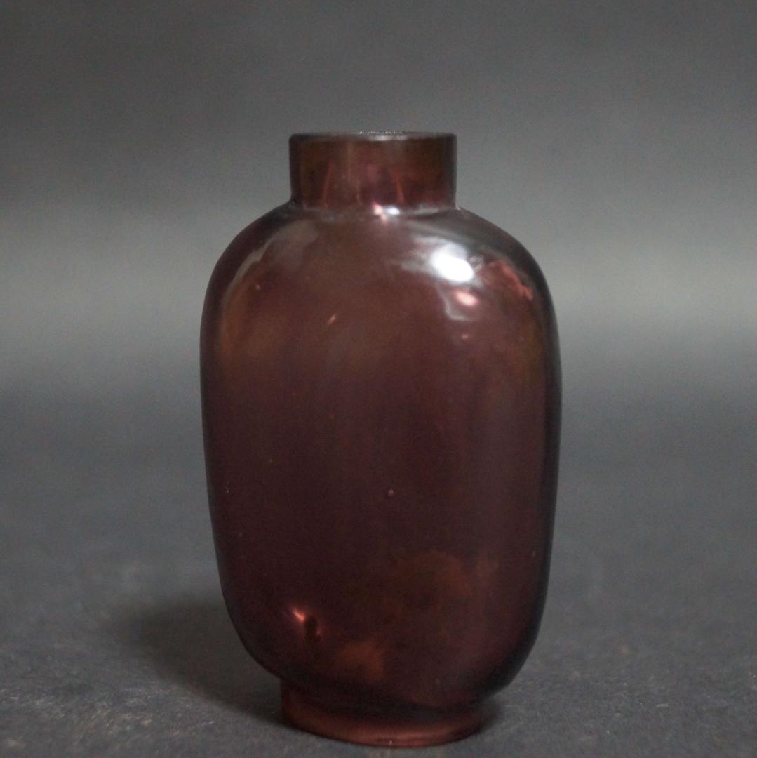 清  料器鼻煙壷  薄い紫色嗅ぎタバコ 喫煙具 美しい色★時代物★