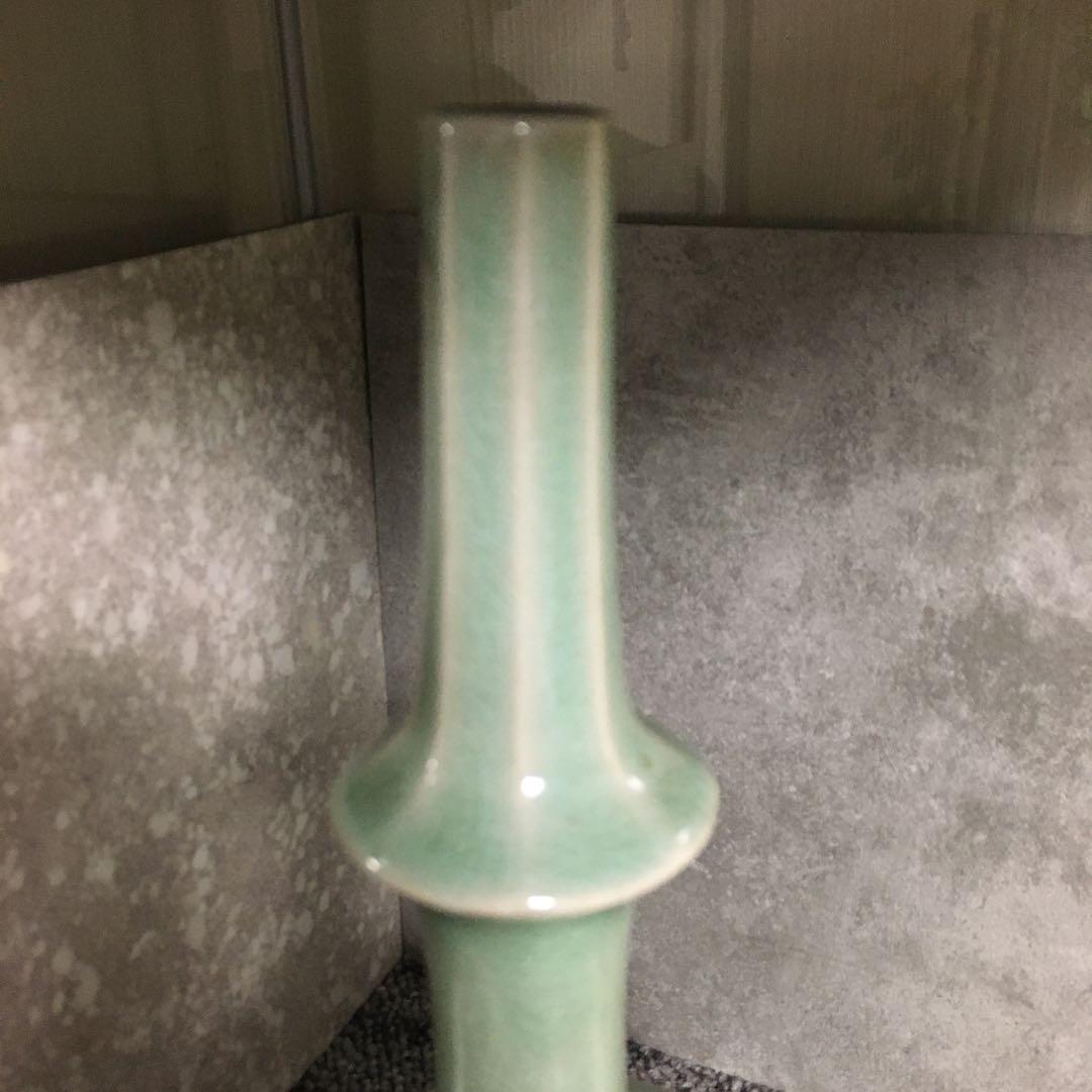 青磁　浄瓶　水瓶　水差　花瓶　一輪挿し　仏教　仏具　陶印あり