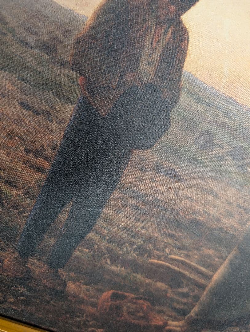 ジャン・フランソワ・ミレー　晩鐘　プリハード複製画　世界の名画プリハード