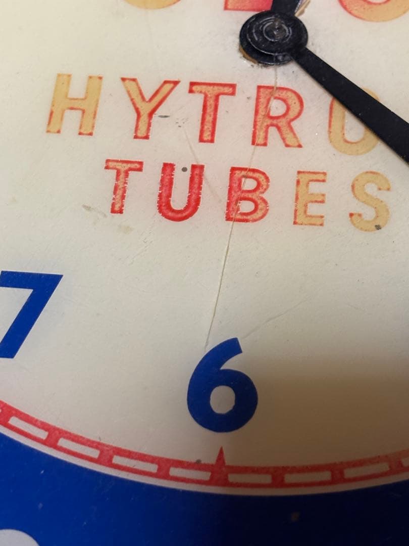 ビンテージ50年代CBS ラジオ＆テレビ時計 ネオンライト付き電球junk古着