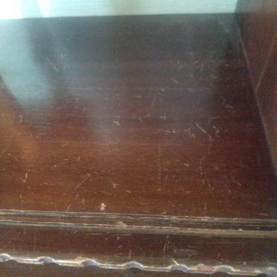 月末限定再値下げ！たのめる便【古道具】木製ガラスキャビネット 飾り棚 中型