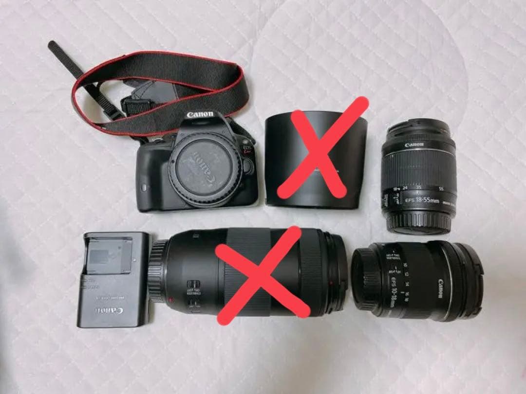 Canon EOS KISS7レンズ2本とフード付き