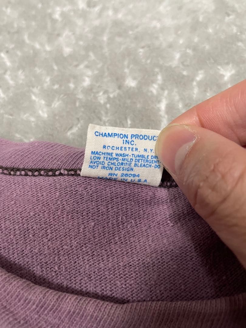 70s バータグ　Champion Lサイズ　ラバープリント