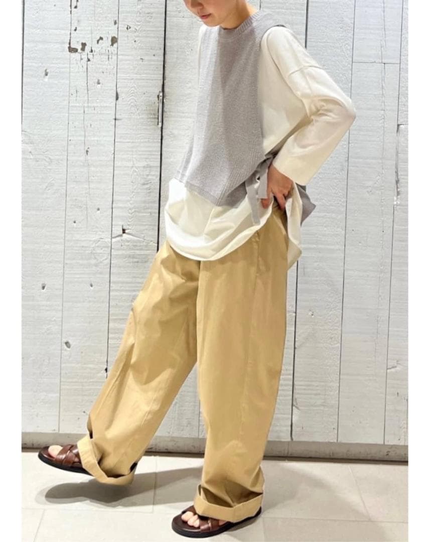 【chimala（チマラ）】チノトラウザーズ３２　ベージュ　チノパンメンズライク