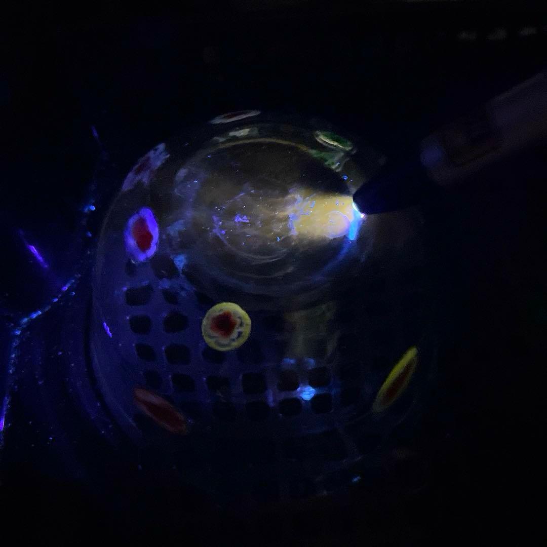 骨董　時代ガラス　超希少　花象嵌　反り口碗型　氷鉢　氷コップ　１客