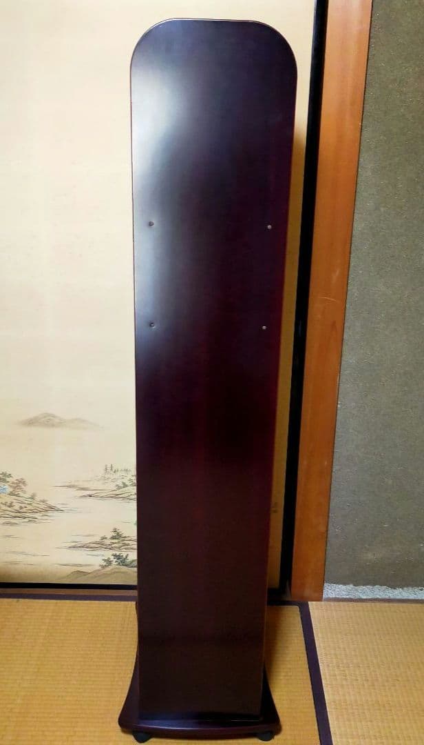 最終価格　希少　木製ハンガーラック　ミラー、キャスター付　最高級胴引　162cm