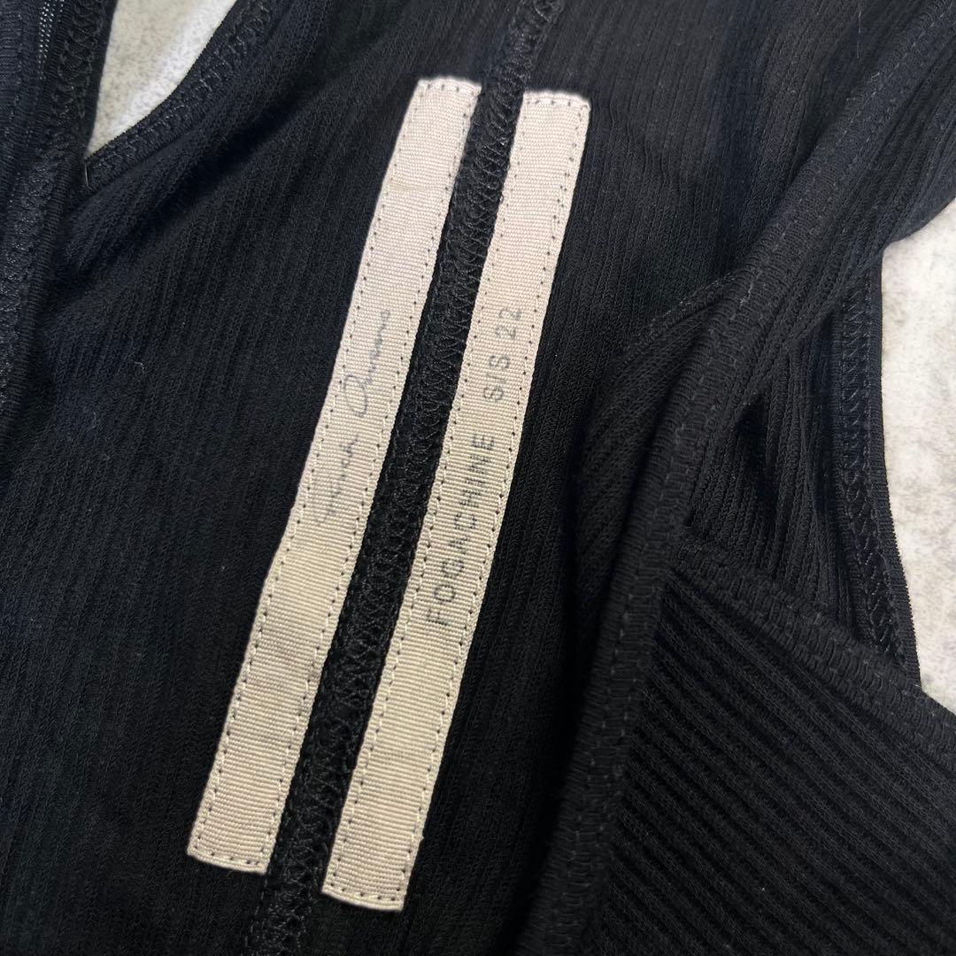 22ss Rick Owens リブタンクトップ　黒【S】レーヨン　シルク