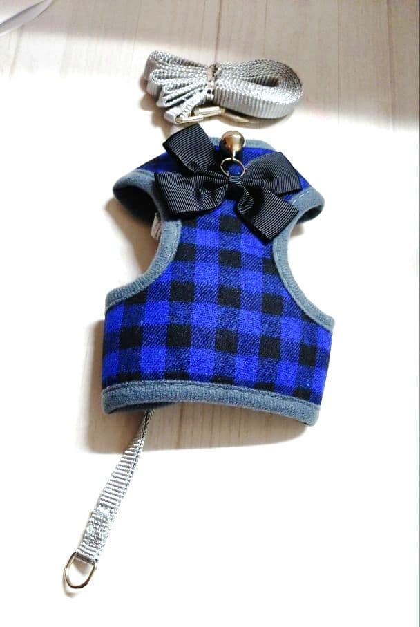 WEILF YONK 犬ハーネス　Sブルー　リード付き