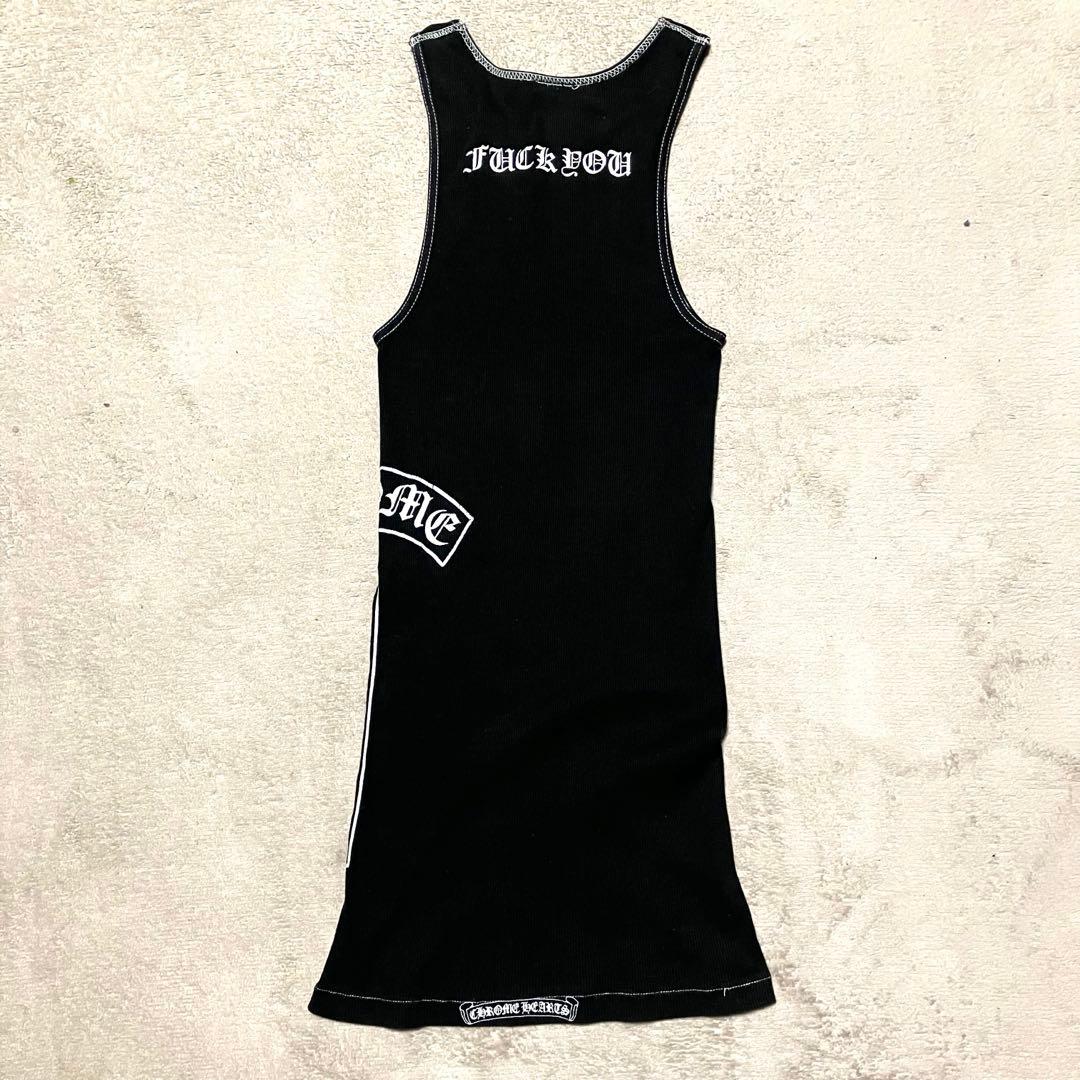 クロムハーツ タンクトップ メンズ サイドロゴ オールド ファックユー ブラック