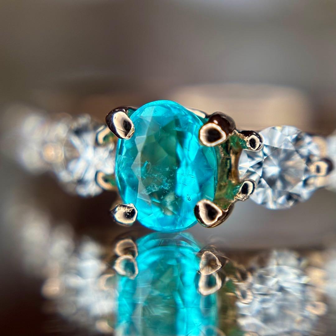 【専用です】天然パライバトルマリン ダイヤ計0.593ct 中宝研ブラジル産