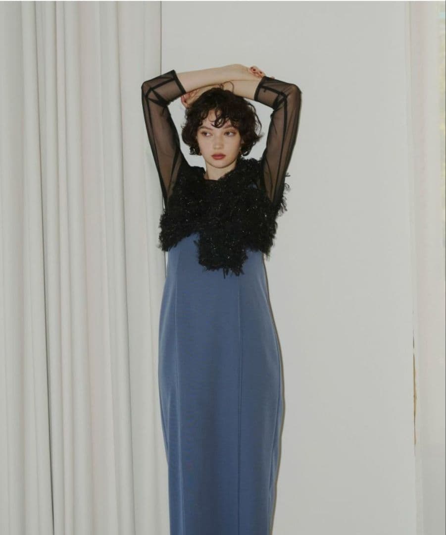スーツ・フォーマル・ドレス fringe glitter knot dress