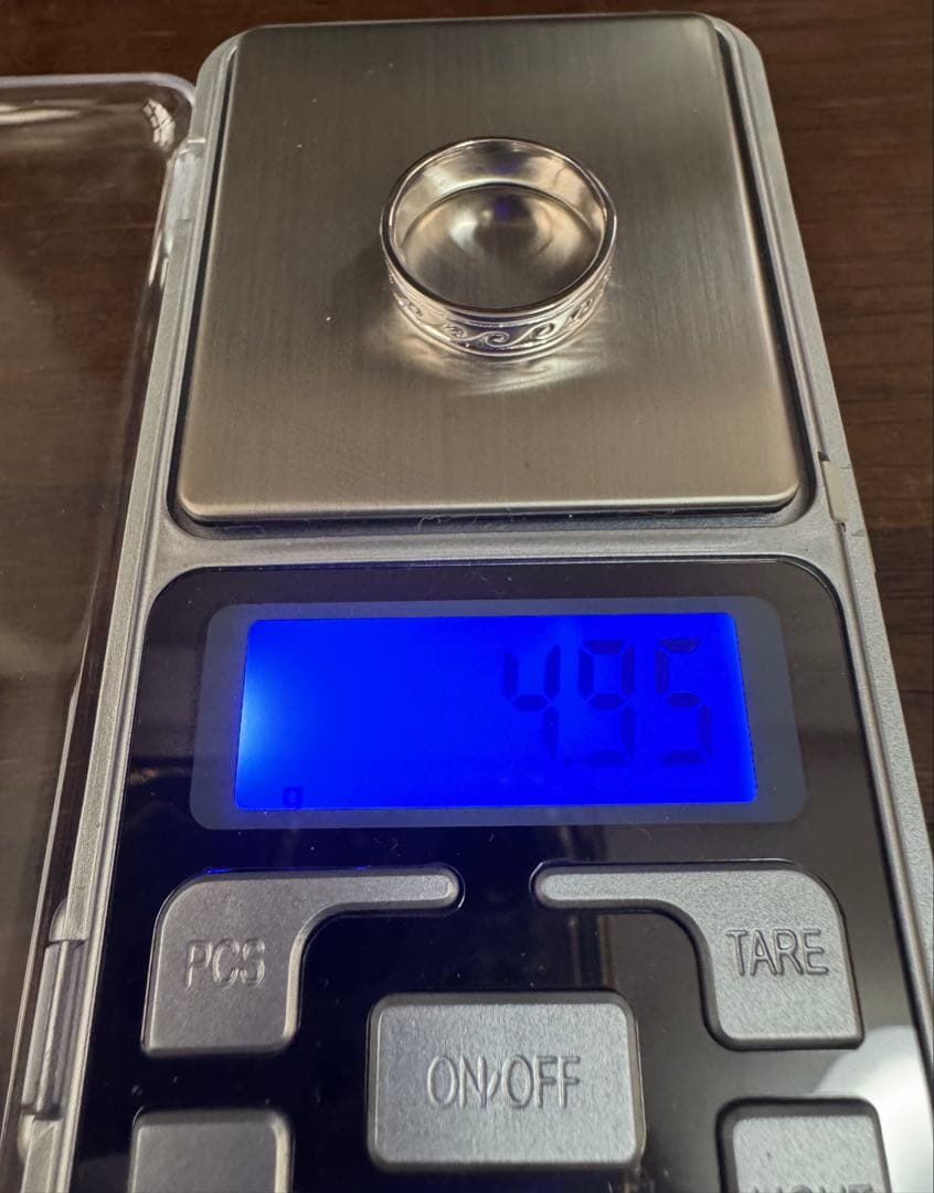 k14 ホワイトゴールド　リング　波デザイン　13号　新品　男女兼用