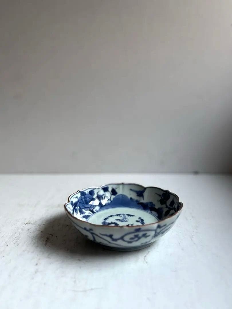 784 骨董 アンティーク 古伊万里 芙蓉手輪花なます皿 成化年製 上物