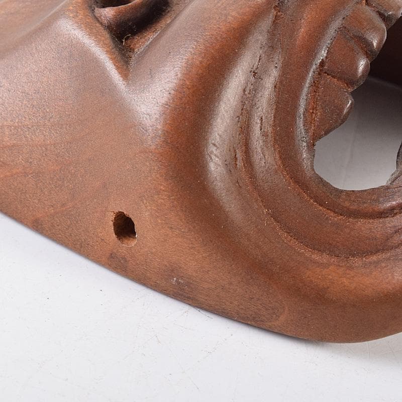 時代提げ物　有田作　能面　能楽　雅楽　木彫　面根付　時代箱付　M　R7872