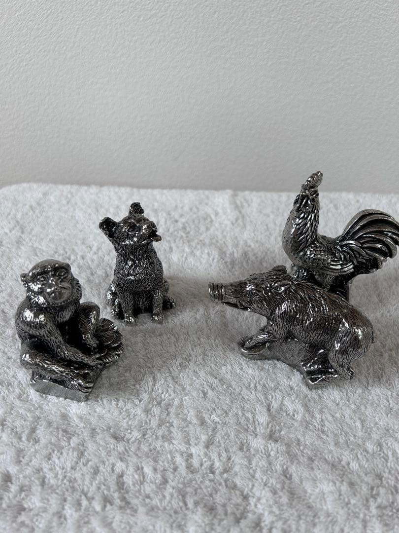 薩摩錫器　十二支　置物