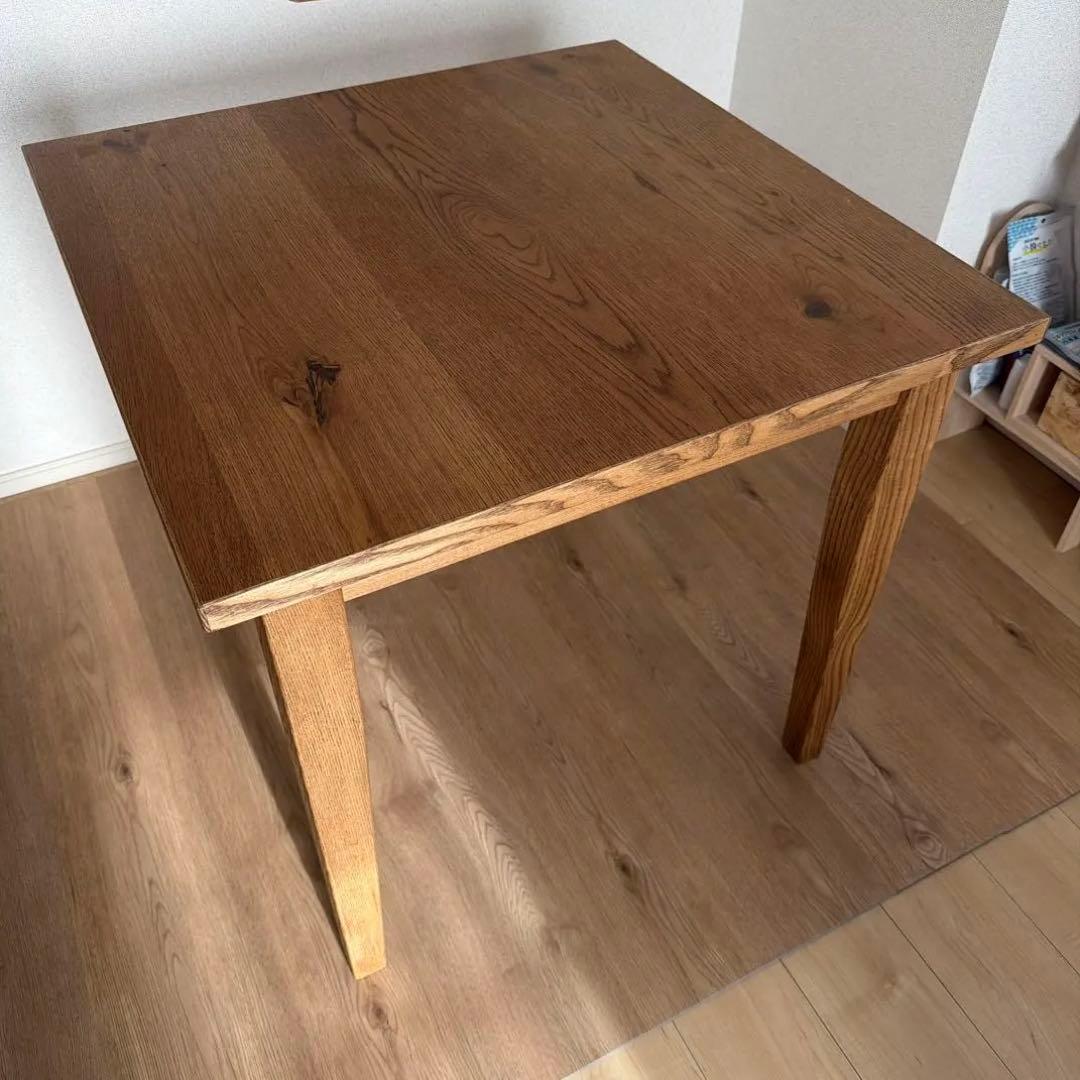超美品！最終お値下げ！ダイニングテーブル 75cm アッシュ材 引き出し付き ！