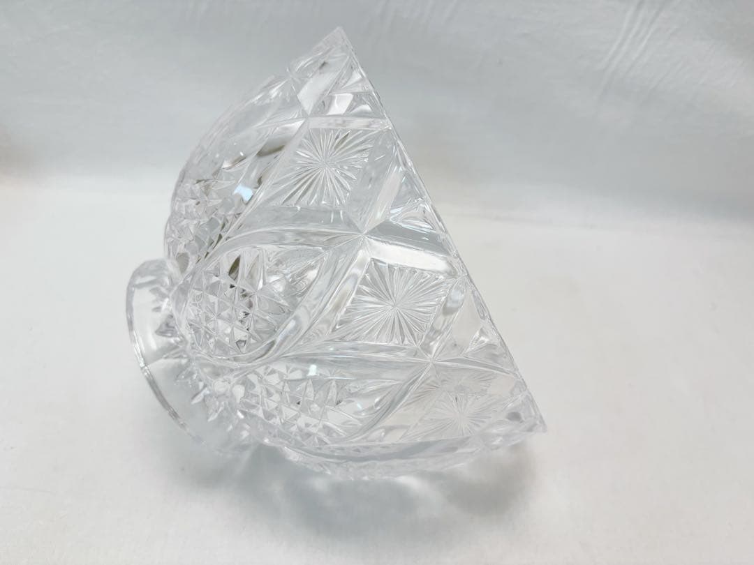 未使用 茶道具 【清昌堂】 義山水指 塗り蓋付 江戸切子 ガラス 水指 元箱