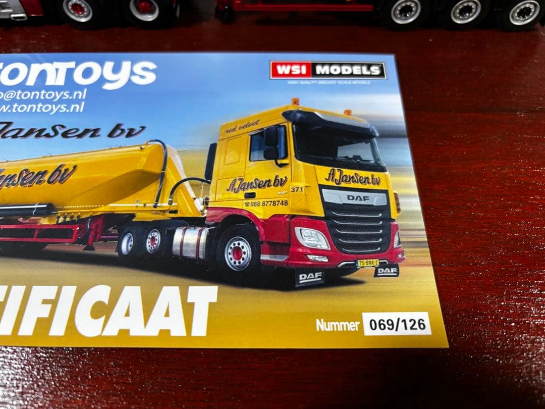 交渉済　WSIMODELS 「A Jansen bv」バルクトレーラー　DAF