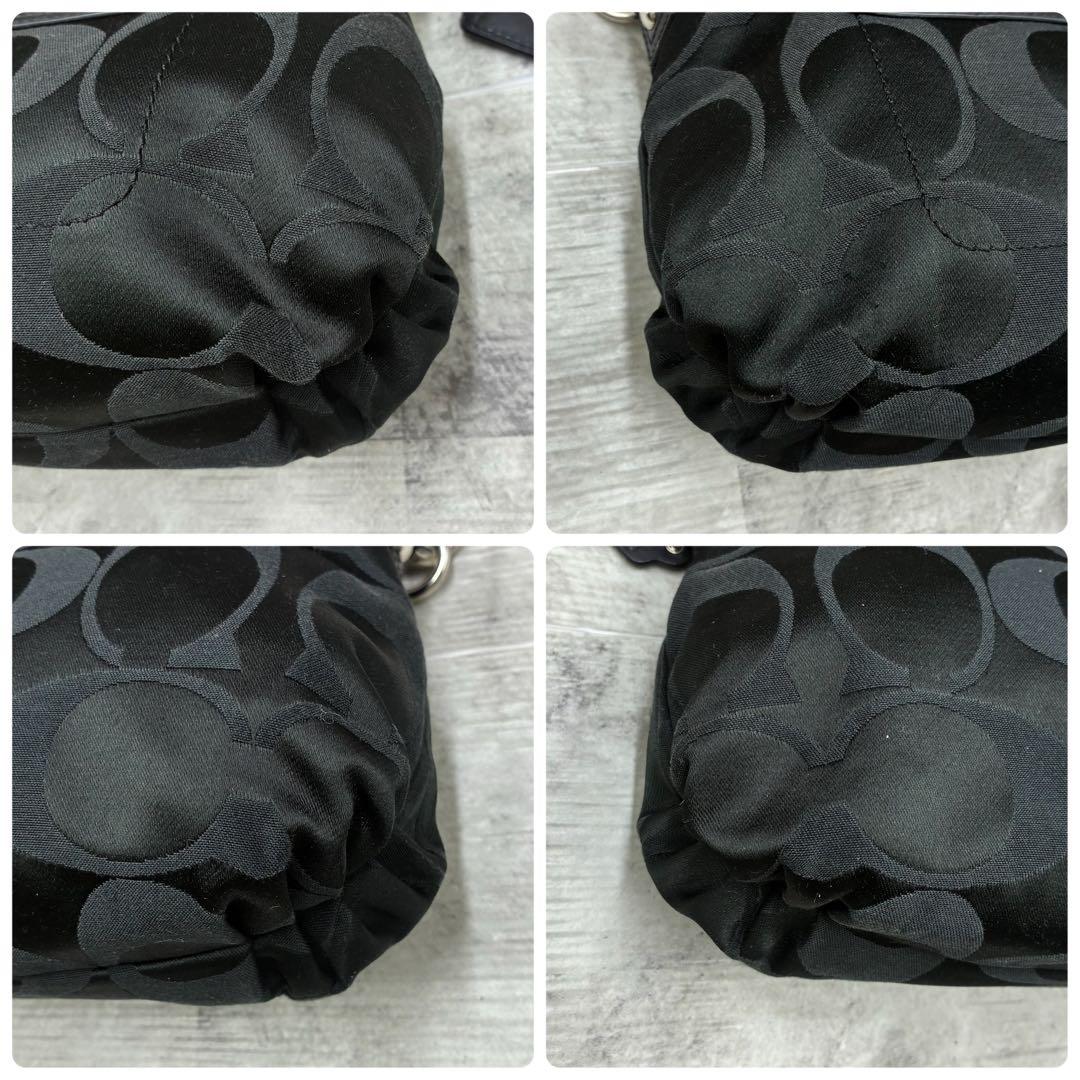 極美品✨コーチ　ポピー　セミショルダーバッグ　2way ナイロン×パテントレザー