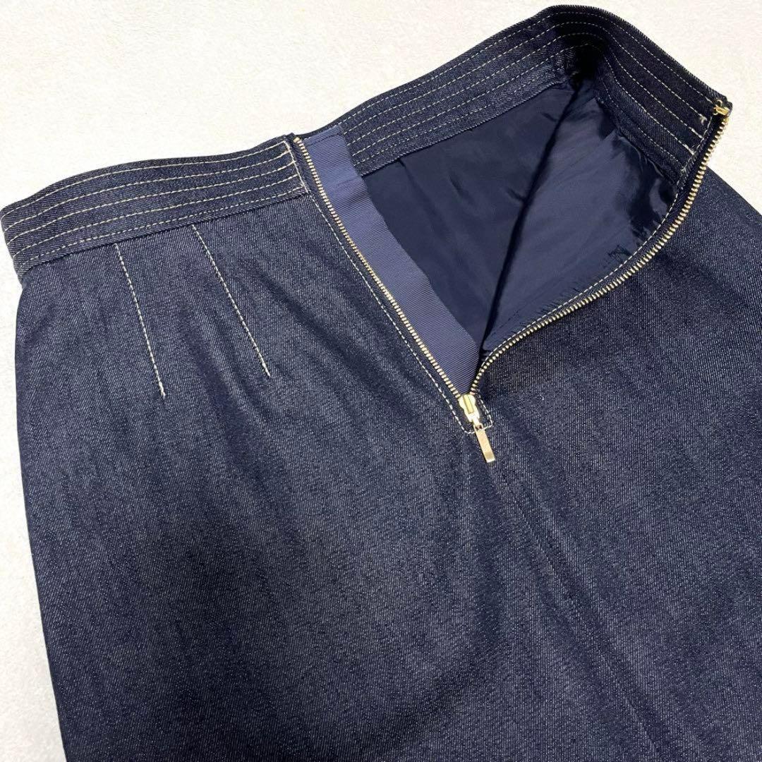 【新品】ANAYI シルク混 デニムライクタック スカート 36 アナイ