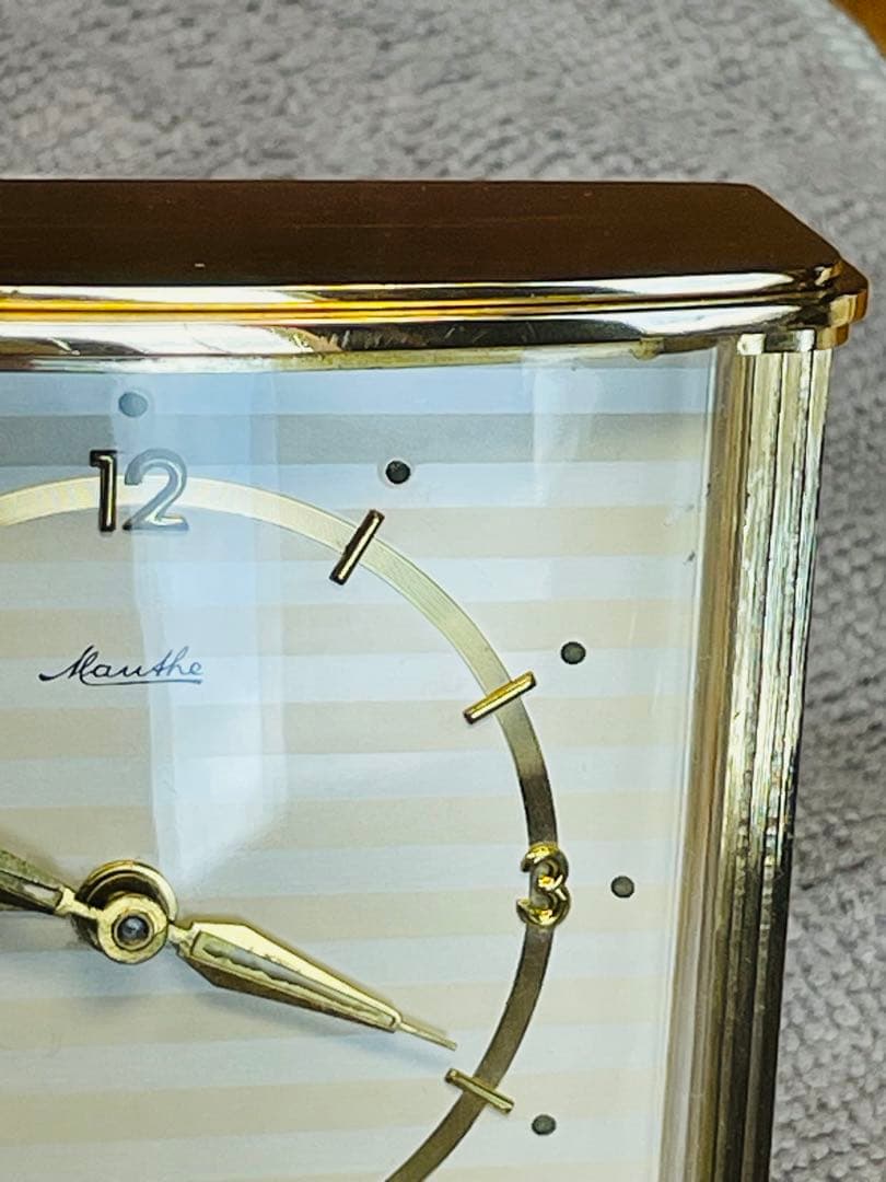 ドイツMauthe '50 BrassTableClock 真鍮置時計　順調稼働