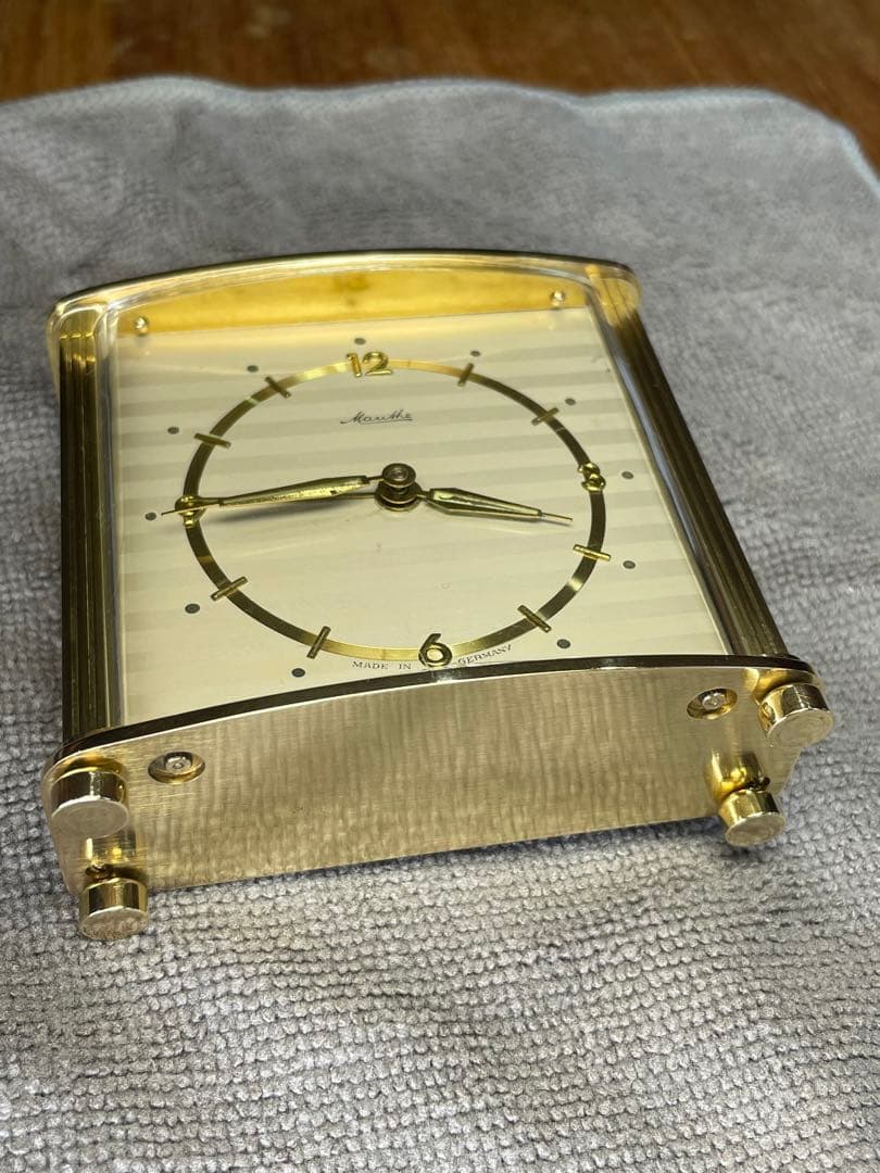 ドイツMauthe '50 BrassTableClock 真鍮置時計　順調稼働